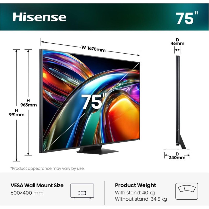 HISENSE - RGB-MiniLED  Smart TV 4K 75UR9S