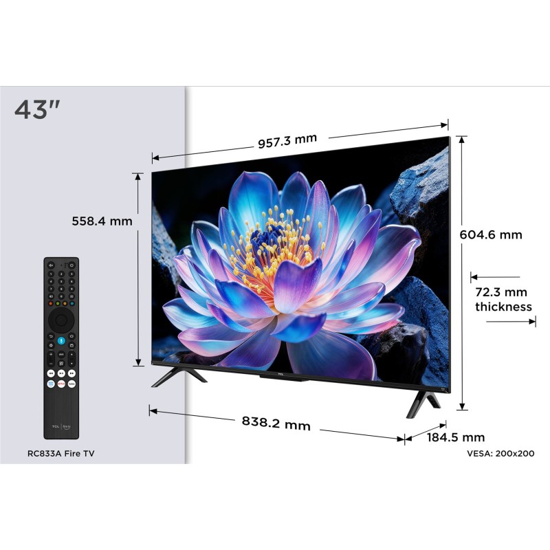 TCL - QLED Smart Fire TV 4K 43V6D