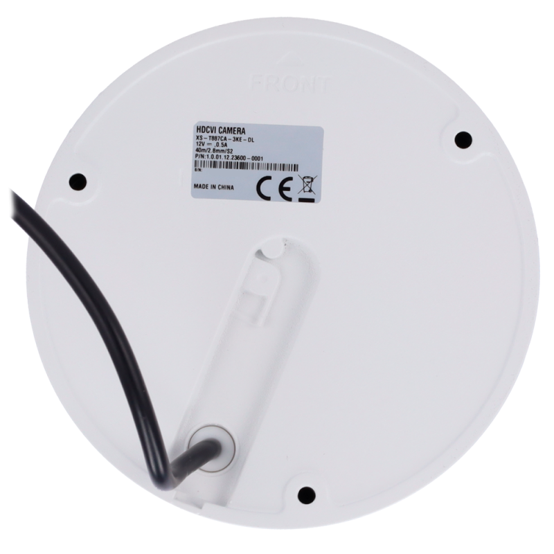 X-Security XS-T887CA-3KE-DL Câmara Dome Analógica 4n1, 5 MP, 2.8 mm, 40 m, 12V DC, IP67, IK10, Áudio CVI, WDR (120 dB), Branco - 8435325484259