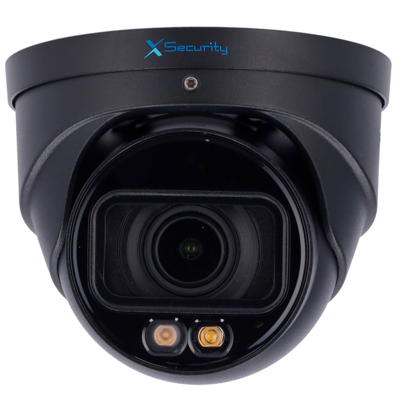 X-Security XS-IPT990ZA-4P-DL-WIZ-BLACK Câmara Turret IP, 4 MP, 2.7-13.5 mm, 40 m IR/Luz branca, PoE, IP67, Áudio, MicroSD, WDR (120 dB), Preto - 8435325489339