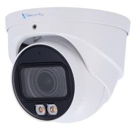 X-Security XS-IPT990ZA-4P-DL-WIZ Câmara Turret IP, 4 MP, 2.7-13.5 mm, 40 m IR/Luz, PoE, IP67, Áudio, MicroSD, WDR (120 dB), Branco - 8435325487052