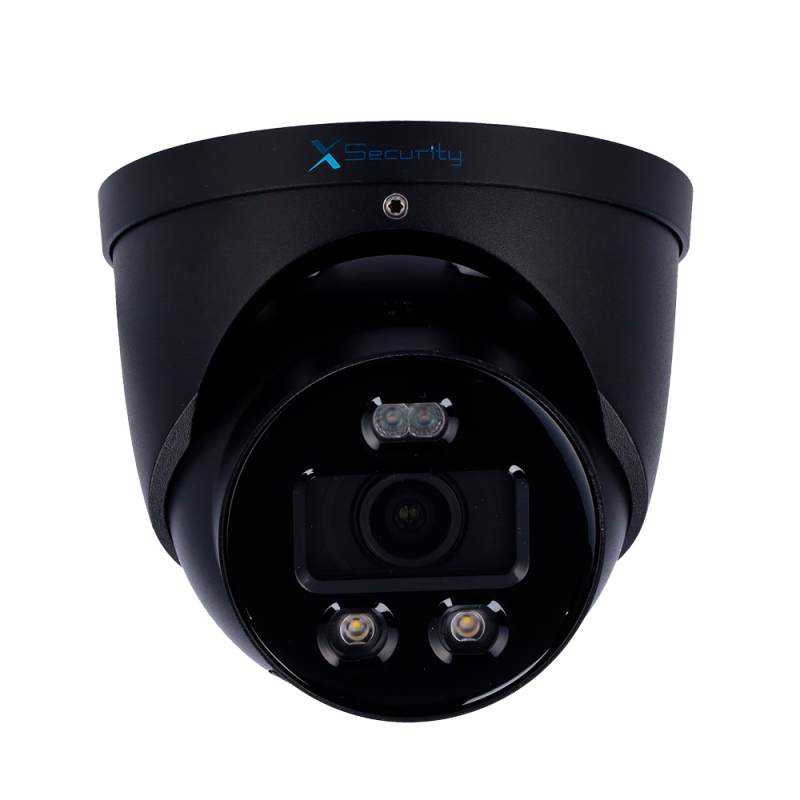 X-Security XS-IPT982CA-4U-WIZCOLOR-TIOC-BLACK Câmara Turret IP, 4 MP, 2.8 mm, 30 m, PoE, IP67, Áudio, MicroSD, WDR (120 dB), WizSense, Preto - 8435325493008