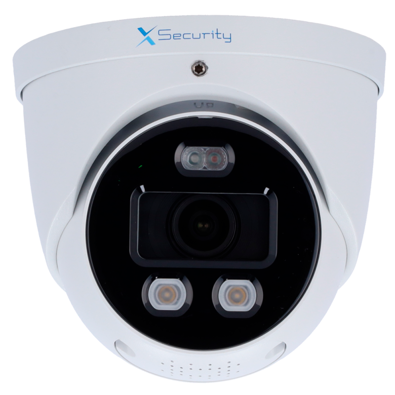 X-Security XS-IPT982CA-4U-WIZCOLOR-TIOC Câmara Turret IP, 4 MP, 2.8 mm, 30 m, PoE, IP67, Áudio, MicroSD, WDR (120 dB), WizSense, Branco - 8435325492995