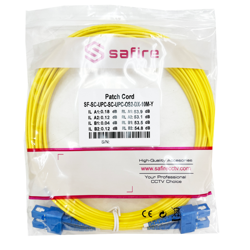 Safire SF-SC-UPC-SC-UPC-OS2-DX-10M-Y