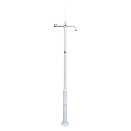 OEM POLE-450-D Poste de CCTV em Aço galvanizado, 4.5 m, 3 peças de 1,5 m, Diâmetro 75 mm, 22.95 kg, IP65, Suportes para PTZ, Bullet e Para-raios, Branco - 8435325480862