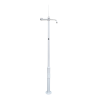 OEM POLE-450-D Poste de CCTV em Aço galvanizado, 4.5 m, 3 peças de 1,5 m, Diâmetro 75 mm, 22.95 kg, IP65, Suportes para PTZ, Bullet e Para-raios, Branco - 8435325480862