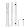 OEM POLE-450-D Poste de CCTV em Aço galvanizado, 4.5 m, 3 peças de 1,5 m, Diâmetro 75 mm, 22.95 kg, IP65, Suportes para PTZ, Bullet e Para-raios, Branco - 8435325480862