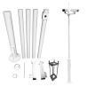 OEM POLE-600-D Poste de CCTV em Aço galvanizado, 6 m, 5 peças de 1,2 m, Diâmetro 87 mm, 46 kg, IP65, Suportes para PTZ, Bullet e Para-raios, Branco