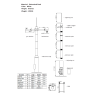 OEM POLE-600-D Poste de CCTV em Aço galvanizado, 6 m, 5 peças de 1,2 m, Diâmetro 87 mm, 46 kg, IP65, Suportes para PTZ, Bullet e Para-raios, Branco