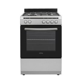 Orima OR-660-X Fogão a Gás, 4 Queimadores, Mesa Inox, Forno 69 L, 60 cm, Inox, Preto - 050410 - 5603883214301