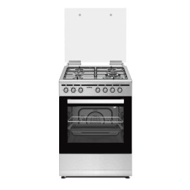 Orima OR-649-XE Fogão a Gás, 4 Queimadores, Mesa Inox, Forno Elétrico 56 L, 59,8 cm, Inox, Preto - 030802 - 5603883214370