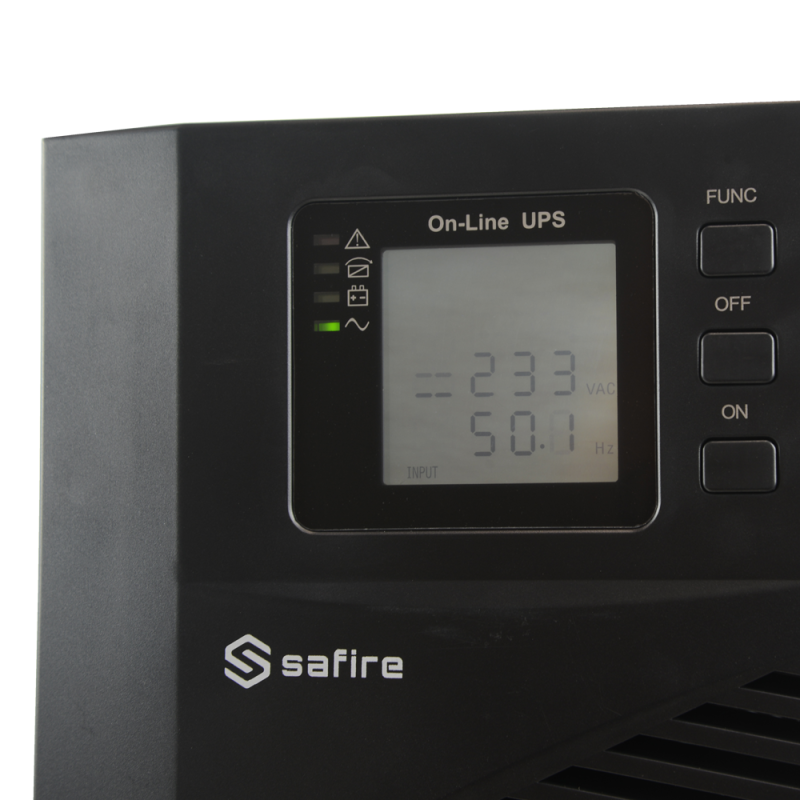 OEM UPS3000VA-ON-4 UPS SAI Online Monofásica, 3000VA/2700W, 200-240 Vac, 4 Schuko, Recarga 4-5 h, 6 Baterias 12 V 9 Ah incluídas - 8435325440651