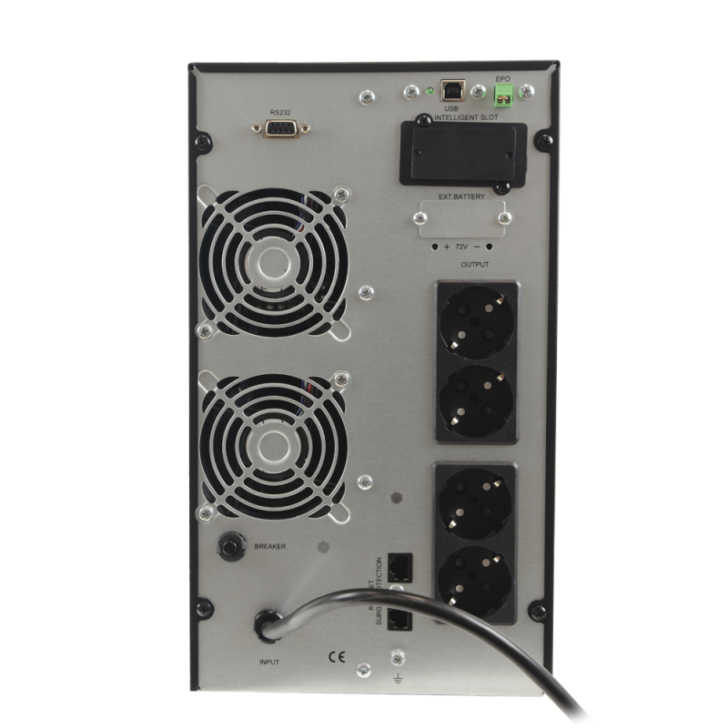 OEM UPS3000VA-ON-4 UPS SAI Online Monofásica, 3000VA/2700W, 200-240 Vac, 4 Schuko, Recarga 4-5 h, 6 Baterias 12 V 9 Ah incluídas - 8435325440651