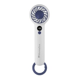 Orbegozo HF 2200 Ventoinha de Mão, Mini, USB, 3 Velocidades, Bateria 1200 mAh, Display Digital, Gancho Integrado, Branco - 8435568406353