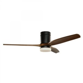 Grunkel SKYWIND-52WN Ventoinha de Teto com Comando, 132 cm, 41 W, 6 Velocidades, 3 Pás, Temporizador, Luz LED Integrada 15 W, Efeito Madeira Escura - 8426156017693