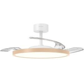 Grunkel SKYWOOD42 Ventoinha de Teto com Comando, 106 cm, 30 W, 6 Velocidades, 3 Pás, Temporizador, Luz LED Integrada 24 W, Efeito Madeira - 8426156019475