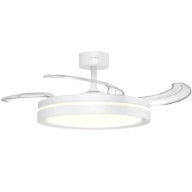 Grunkel SKYWHITE42 Ventoinha de Teto com Comando, 106 cm, 30 W, 6 Velocidades, 3 Pás, Temporizador, Luz LED Integrada 24 W, Branco - 8426156019451