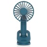Daewoo DW9016 Ventoinha de Mão, Mini, USB, 5 W, 3 Velocidades, Recarregável, Cabeça Giratória 180°, Base e Mola Integrada, Azul Ardósia - 8436533800091