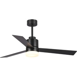Blaupunkt BP2012 Ventoinha de Teto com Comando, 132 cm, 65 W, 3 Pás, Luz LED Integrada 18 W, Preto - 8436533797360