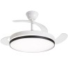 Daewoo DW5009 Ventoinha de Teto com Comando e APP, 106 cm, 30 W, 6 Velocidades, 3 Pás Retrácteis, Temporizador, Luz LED Integrada 35 W Tri-Tom, Branco, Aro Preto - 8436533799951