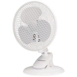 Orbegozo TF0319 Ventoinha 3 em 1 (Pinça, Mesa, Parede), Mini, 17,5 cm, 20 W, 2 Velocidades, Oscilação Horizontal, Cabeça Inclinável, Branco - 8435568407510