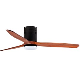 Orbegozo CP 172132 Ventoinha de Teto com Comando, 132 cm, 35 W, 6 Velocidades, 3 Pás, Temporizador, Luz LED Integrada 18 W Tri-Tom, Efeito Madeira - 8435568410084