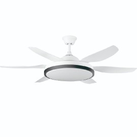 Orbegozo CP 165132 Ventoinha de Teto com Comando, 132 cm, 40 W, 6 Velocidades, 6 Pás, Temporizador, Luz LED Integrada 74 W Tri-Tom, Branco, Aro Preto - 8435568409859