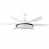 Orbegozo CP 165132 Ventoinha de Teto com Comando, 132 cm, 40 W, 6 Velocidades, 6 Pás, Temporizador, Luz LED Integrada 74 W Tri-Tom, Branco, Aro Preto - 8435568409859