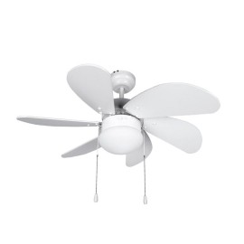 Orbegozo CP 15076 B Ventoinha de Teto, 80 cm, 50 W, 3 Velocidades, 6 Pás, Luz Lâmpada E14 60 W, Branco - 8436044524943