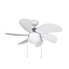 Orbegozo CP 15076 B Ventoinha de Teto, 80 cm, 50 W, 3 Velocidades, 6 Pás, Luz Lâmpada E14 60 W, Branco - 8436044524943