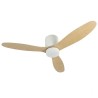 Orbegozo CF 177132 Ventoinha de Teto com Comando, 132 cm, 30 W, 6 Velocidades, 3 Pás, Temporizador, Luz LED Integrada 27 W Tri-Tom, Efeito Madeira Natural - 8435568410138
