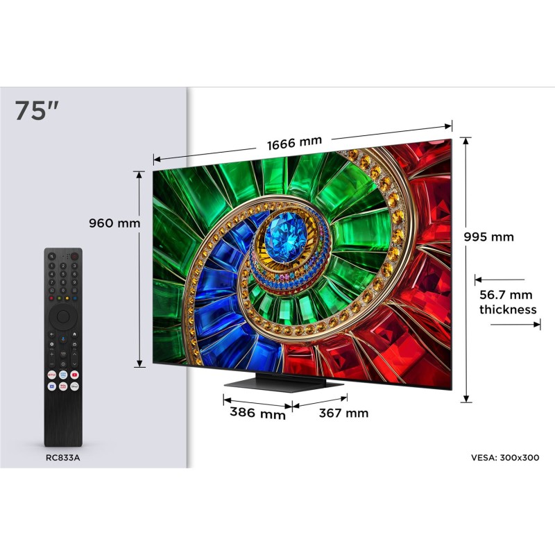 TCL - RGB-MINILED Smart Google TV 75RM7L