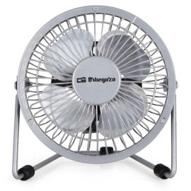 Orbegozo PW 1025 Ventoinha Mini, Portátil, USB, 10 cm, 2.5 W, 3 Pás Metálicas, Prateado - 8435568404403