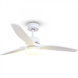 Grunkel SKYECO-52 Ventoinha de Teto com Comando, 132 cm, 28 W, 6 Velocidades, 3 Pás, Temporizador, Luz LED Integrada 15 W, Branco - 8426156017709