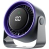VENTION PBJH0-PRO Desktop Air Circulation Fan, Ventoinha de Mesa, Portátil, USB, 10 W, 3 Velocidades, 2500 RPM, 4500 mAh, Display LED, Cinzento Escuro, Roxo - 6922794769953