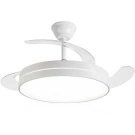 Daewoo DW5008 Ventoinha de Teto com Comando, 106 cm, 30 W, 6 Velocidades, Pás Retrácteis, Temporizador, Luz LED Integrada 35 W Tri-Cor, Branco - 8436533799944