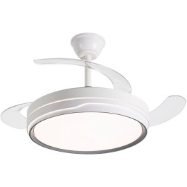 Daewoo DW5006 Ventoinha de Teto com Comando, 107 cm, 30 W, 6 Velocidades, 3 Pás Retráteis, Temporizador, Luz LED Integrada 35 W Tri-Cor, Branco - 8436533799456