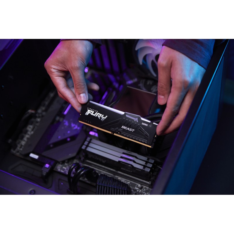 Kingston Technology Fury Beast RGB Módulo de Memória RAM 8 GB 1 x 8 GB DDR5 6000 MT/s CL36 288-pin DIMM - KF560C36BBEA-8 - 0740617331912
