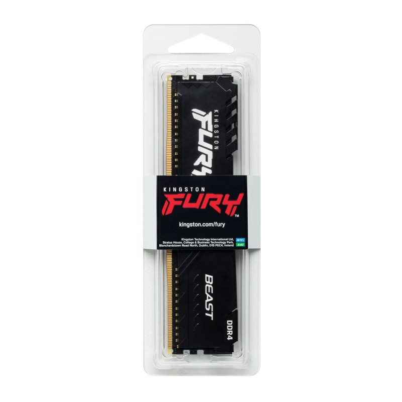 Kingston Technology Fury Beast Módulo de Memória RAM 32 GB 1 x 32 GB DDR4 3200 MT/s CL16 288-pin DIMM - KF432C16BB/32 - 0740617319828