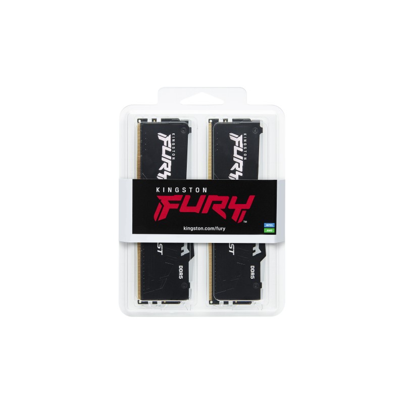 Kingston Technology FURY Beast RGB Módulo de Memória RAM 16 GB 2 x 8 GB DDR5 5600 MT/s CL40 288-pin DIMM - KF556C40BBAK2-16 - 0740617328486