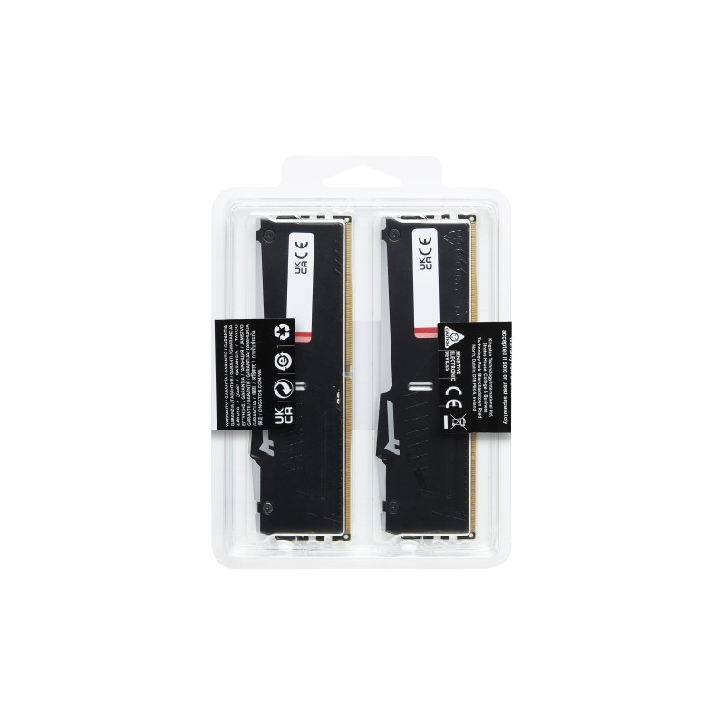 Kingston Technology FURY Beast RGB Módulo de Memória RAM 16 GB 2 x 8 GB DDR5 5600 MT/s CL40 288-pin DIMM - KF556C40BBAK2-16 - 0740617328486