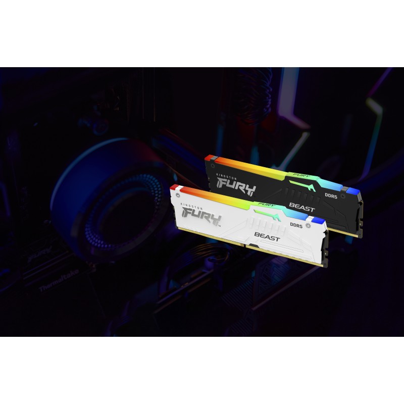 Kingston Technology FURY Beast RGB Módulo de Memória RAM 8 GB 1 x 8 GB DDR5 5600 MT/s CL40 288-pin DIMM - KF556C40BBA-8 - 0740617328608