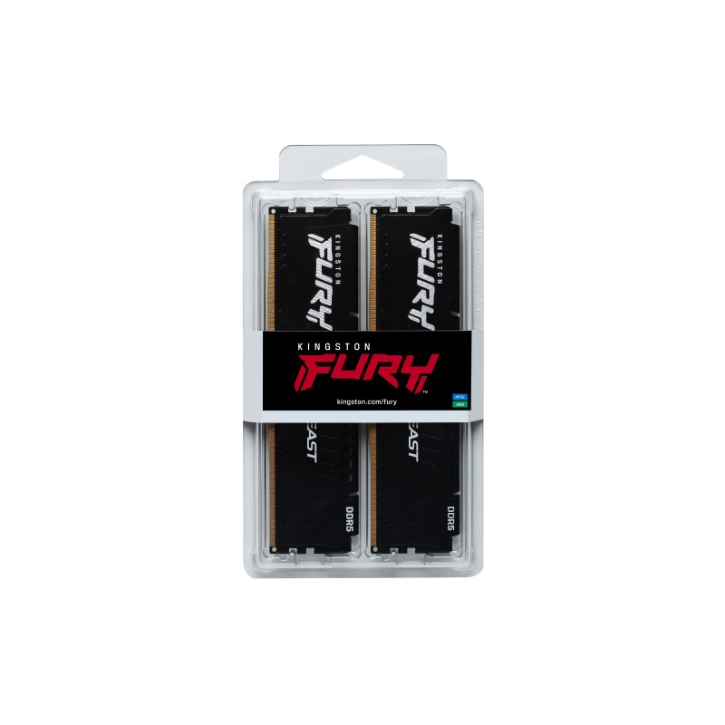 Kingston Technology FURY Beast Módulo de Memória RAM 32 GB 2 x 16 GB DDR5 5600 MT/s CL36 288-pin DIMM - KF556C36BBEK2-32 - 0740617330793