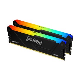 Kingston Technology FURY Beast RGB Módulo de Memória RAM 16 GB 2 x 8 GB DDR4 3200 MT/s CL16 288-pin DIMM - KF432C16BB2AK2/16 - 0740617337532