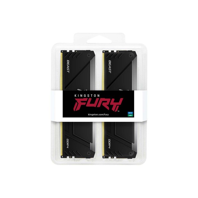 Kingston Technology FURY Beast RGB Módulo de Memória RAM 16 GB 2 x 8 GB DDR4 3200 MT/s CL16 288-pin DIMM - KF432C16BB2AK2/16 - 0740617337532