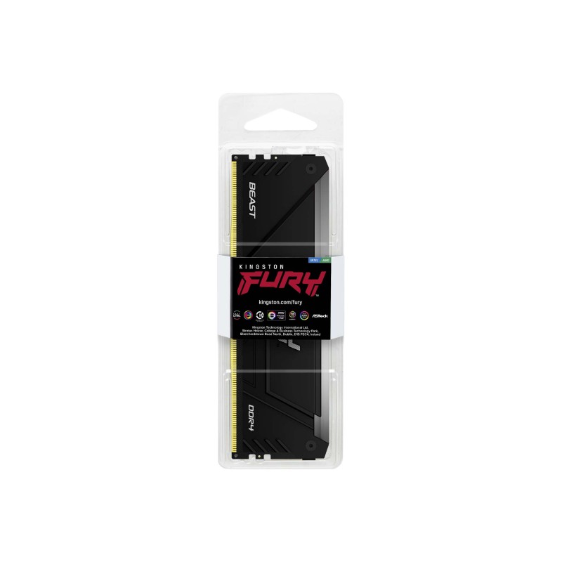 Kingston Technology FURY Beast RGB Módulo de Memória RAM 8 GB 1 x 8 GB DDR4 3200 MT/s CL16 288-pin DIMM - KF432C16BB2A/8 - 0740617337549