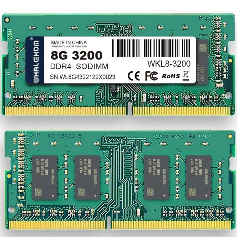 Whalekom WK4SO32 Módulo de Memória RAM 8 GB 1 x 8 GB DDR4 3200 MHz CL19 260-pin SO-DIMM - WKL8-3200