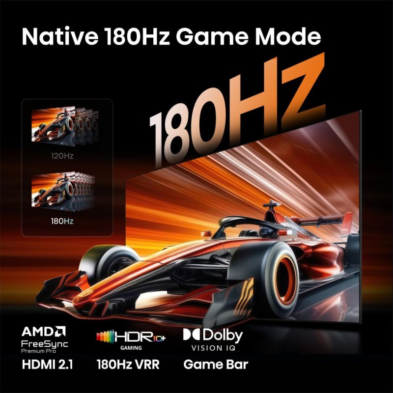 Hisense 65UR8S RGB-MiniLED TV Plano 165,1 cm (65") 4K Ultra HD, Smart TV, Wi-Fi, Ethernet, LAN, Bluetooth, Preto - 6942351436630