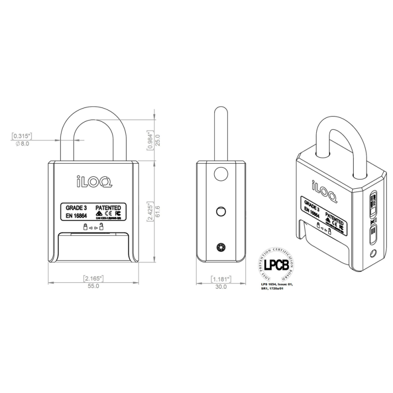 iLOQ ILOQ-S50-PADLOCK-825