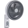 Daewoo DW9011 Ventoinha de Parede com Comando, 25 cm, 80 W, 3 Velocidades, 5 Pás, Branco, Cinzento - 8436533799869
